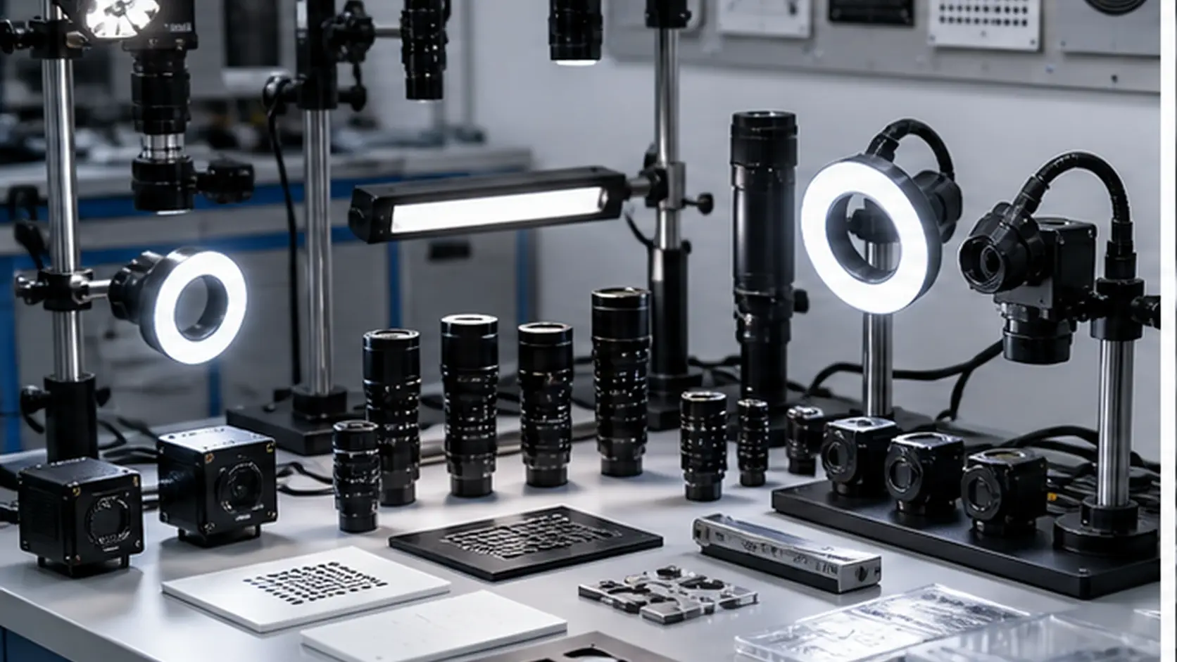 CAM-500 set camera industriale e lente per selezione ottica su laboratorio campioni vision e ottica